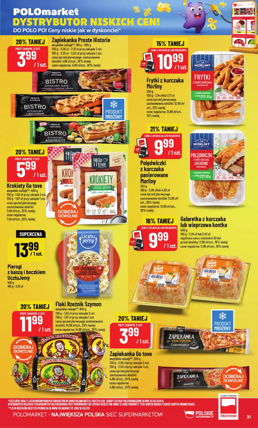 Gazetka promocyjna PoloMarket - Gazetka POLOmarket - ważna 28.10 do 03.11.2026 - strona 31 - produkty: Flaki, Frytki, Gala, Galaretka, Gra, Kebab, Kebab z kurczaka, Kosz, Krokiety, Kurczak, Morliny, Pierogi, Por, Rama, Tera, Zapiekanka