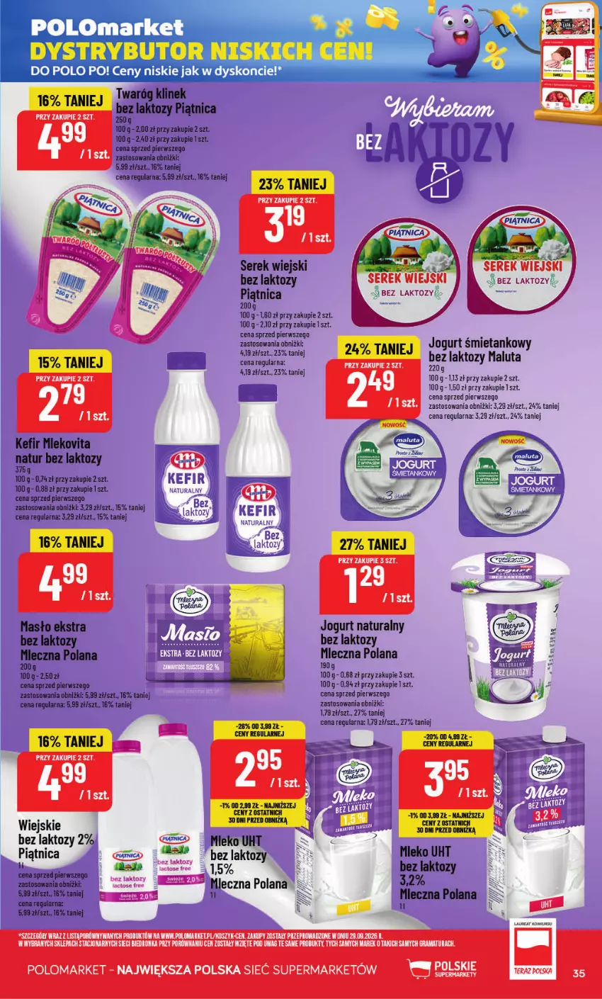 Gazetka promocyjna PoloMarket - Gazetka POLOmarket - ważna 28.10 do 03.11.2026 - strona 35 - produkty: Gra, Jogurt, Jogurt naturalny, Kefir, Kosz, LANA, Masło, Mleko, Mlekovita, Piątnica, Por, Rama, Ser, Serek, Serek wiejski, Twaróg