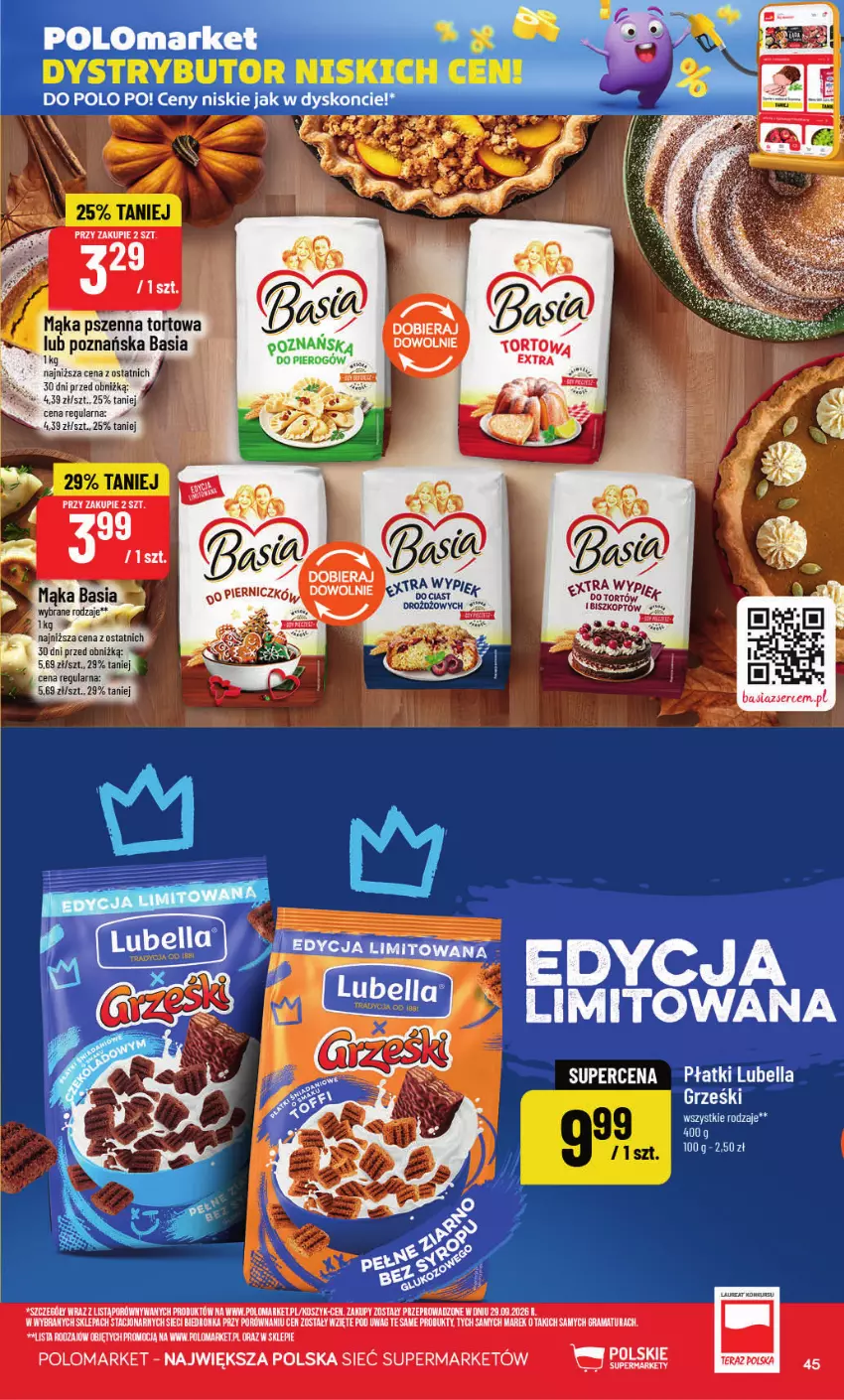 Gazetka promocyjna PoloMarket - Gazetka POLOmarket - ważna 28.10 do 03.11.2026 - strona 45 - produkty: Basia, Bell, Bella, Gra, Kosz, Lubella, Mąka, Mąka pszenna, Por, Rama