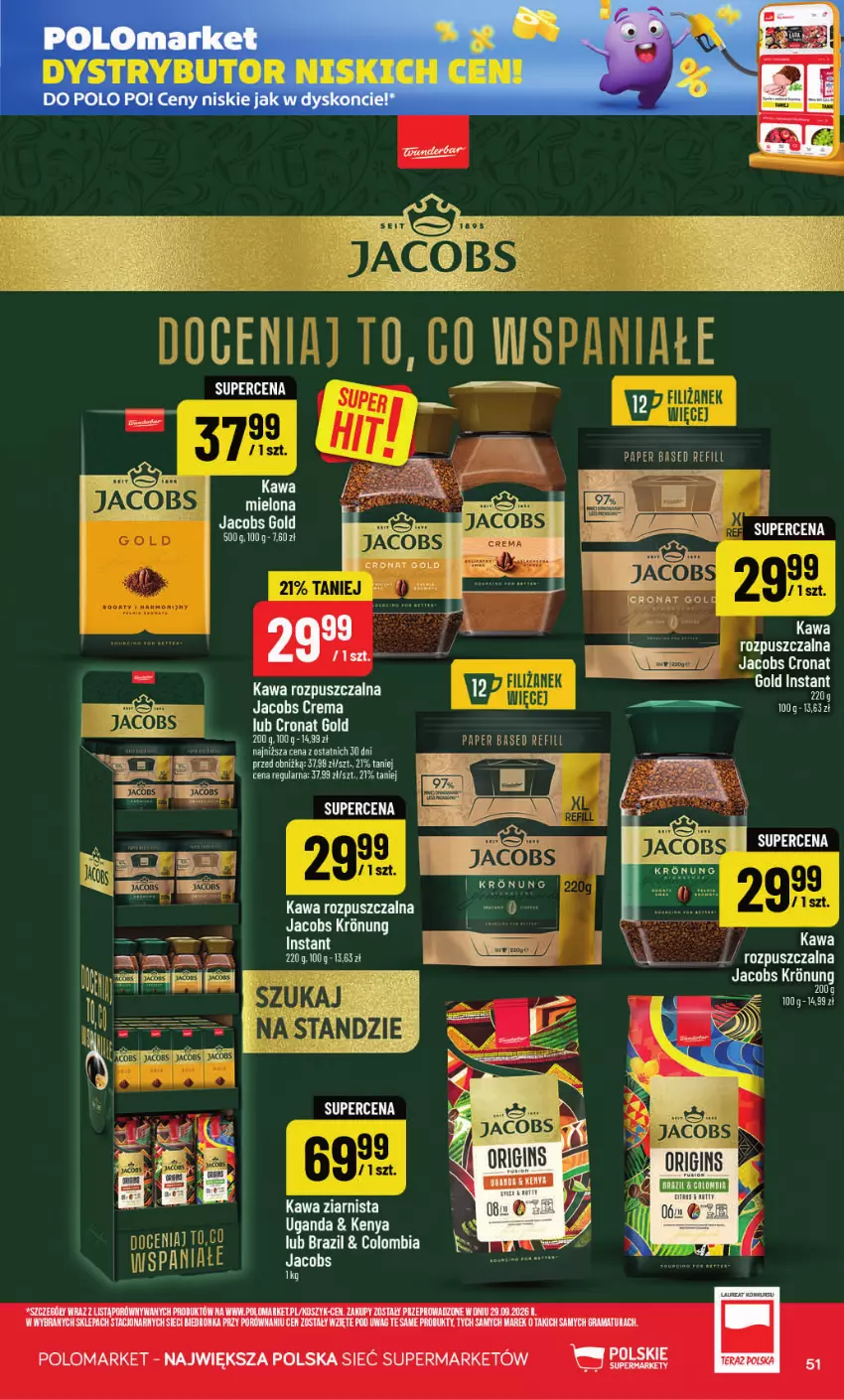 Gazetka promocyjna PoloMarket - Gazetka POLOmarket - ważna 28.10 do 03.11.2026 - strona 51 - produkty: Gra, Jacobs, Kawa, Kawa mielona, Kawa rozpuszczalna, Kawa ziarnista, Kosz, Por, Rama