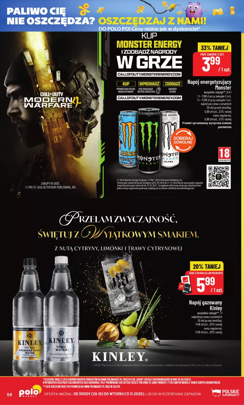 Gazetka promocyjna PoloMarket - Gazetka POLOmarket - ważna 28.10 do 03.11.2026 - strona 58 - produkty: Fa, Gra, Kosz, LG, Napój, Napój gazowany, Por, Rama
