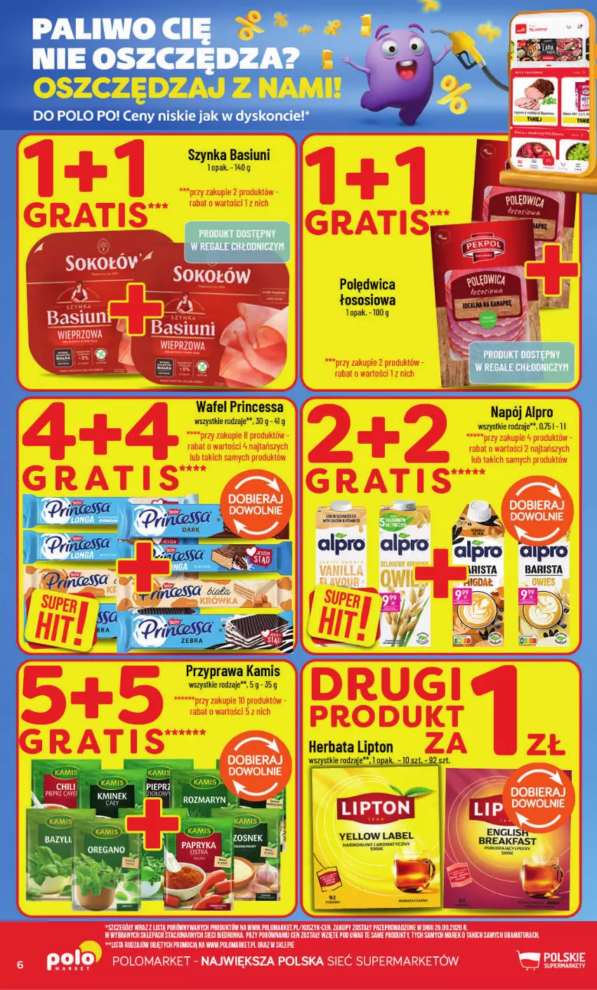 Gazetka promocyjna PoloMarket - Gazetka POLOmarket - ważna 28.10 do 03.11.2026 - strona 6 - produkty: Alpro, Fa, Herbata, Kamis, Lipton, Napój, Polędwica, Por, Princessa, Sos, Szynka