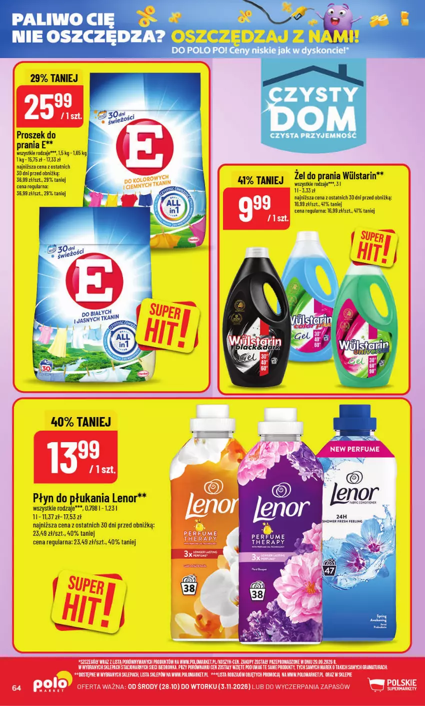 Gazetka promocyjna PoloMarket - Gazetka POLOmarket - ważna 28.10 do 03.11.2026 - strona 64 - produkty: Fa, Lenor, Płyn do płukania