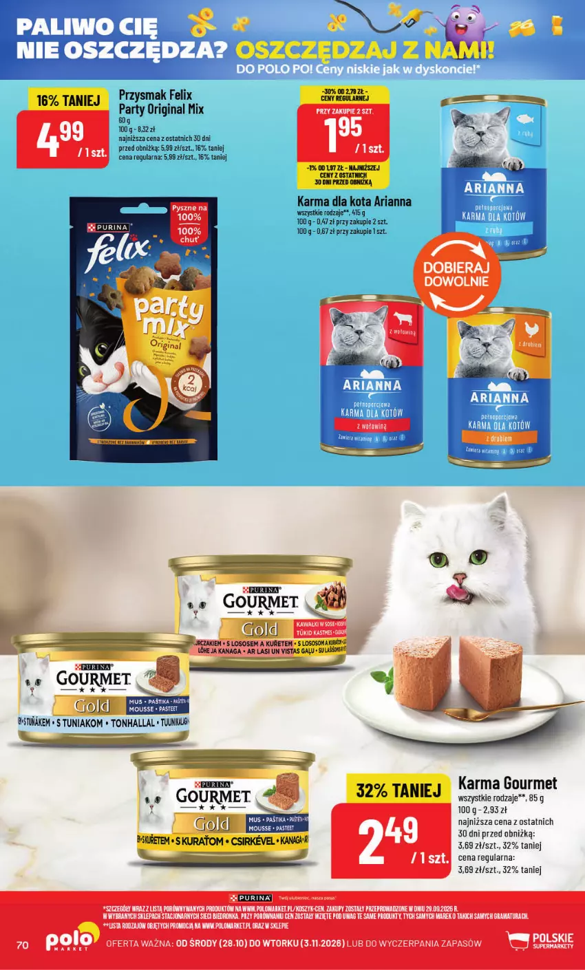 Gazetka promocyjna PoloMarket - Gazetka POLOmarket - ważna 28.10 do 03.11.2026 - strona 70 - produkty: Felix, Gin, Gra, Kosz, Mus, Por, Pur, Purina, Rama