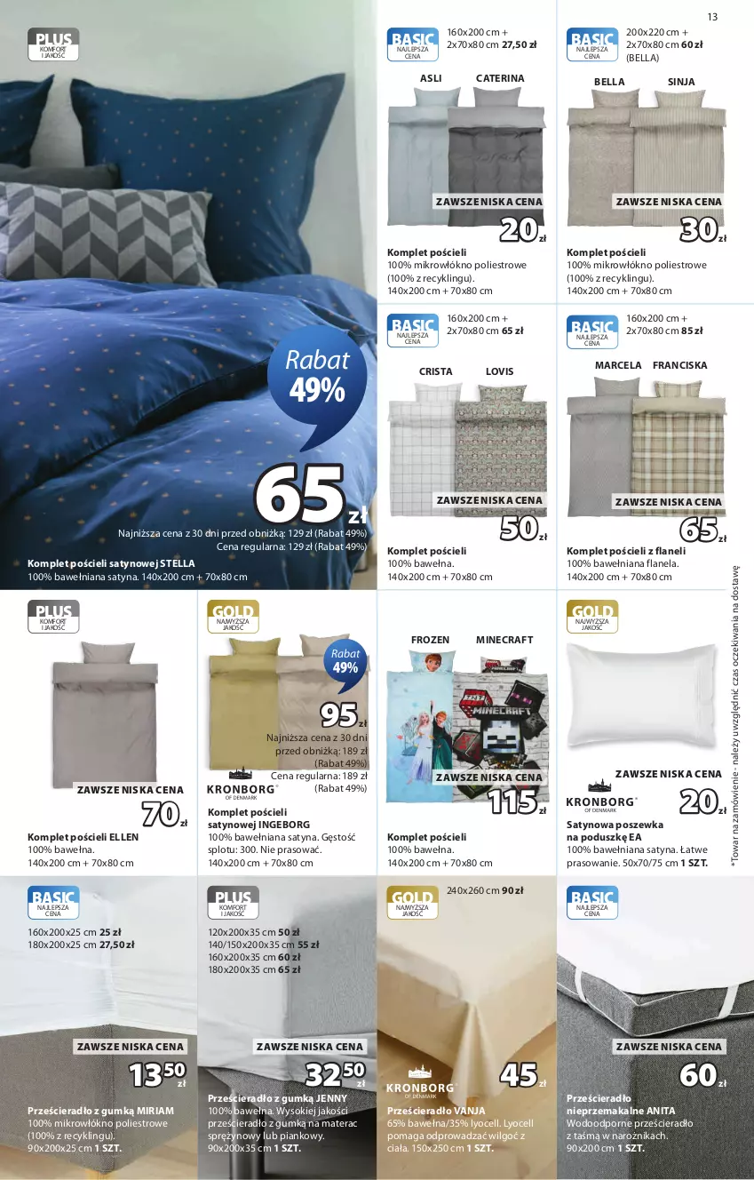 Gazetka promocyjna Jysk - Oferta tygodnia - ważna 23.09 do 11.10.2026 - strona 14 - produkty: Bell, Bella, Frozen, Komplet pościeli, LG, Lovi, Materac, Materac sprężynowy, Minecraft, Narożnik, Por, Pościel, Poszewka, Prześcieradło, Sok, Tera, Wełna