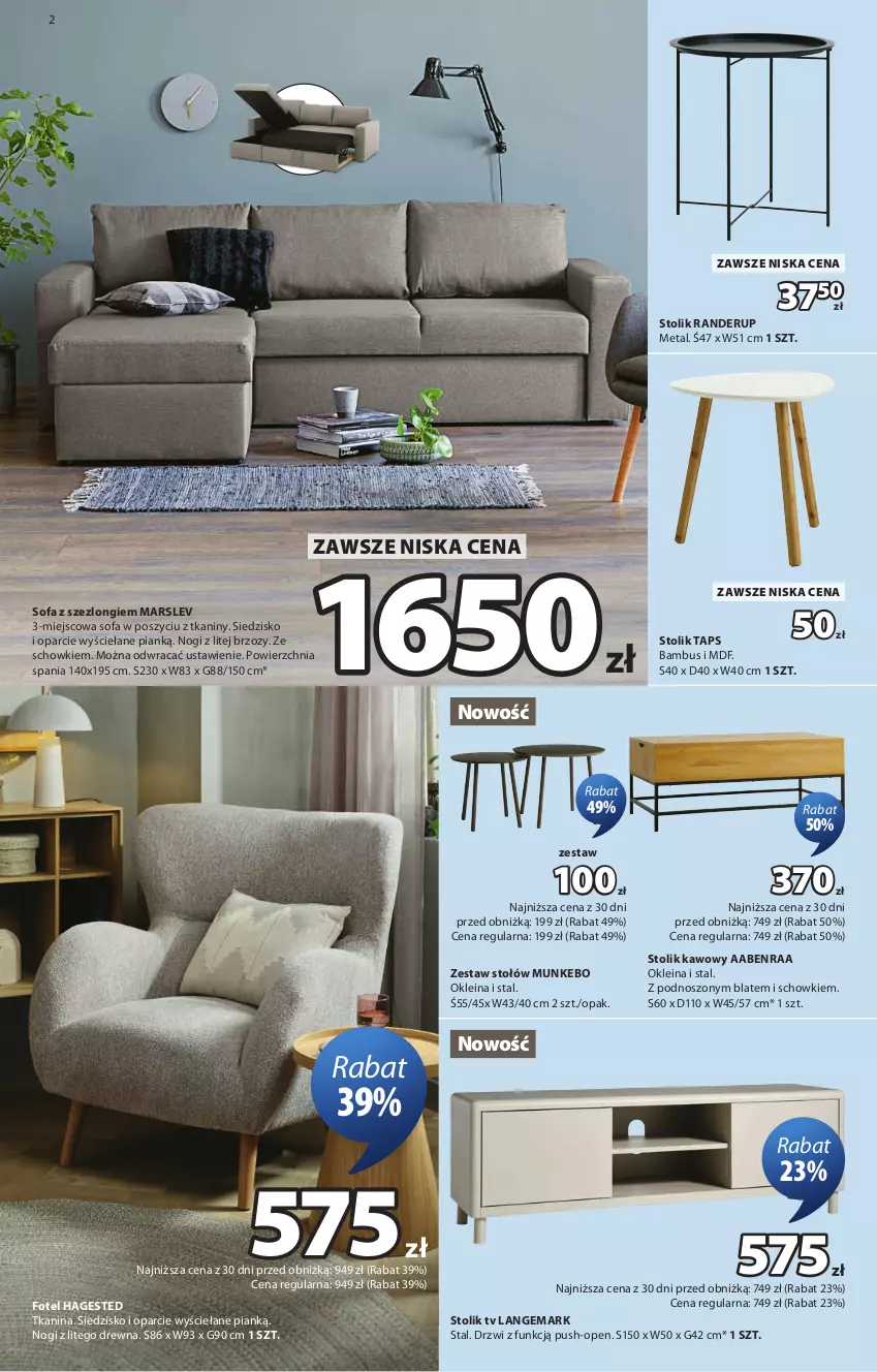 Gazetka promocyjna Jysk - Oferta tygodnia - ważna 23.09 do 11.10.2026 - strona 3 - produkty: Drzwi, Fa, Fotel, Mars, Siedzisko, Sofa, Stolik, Stolik kawowy, Szezlong