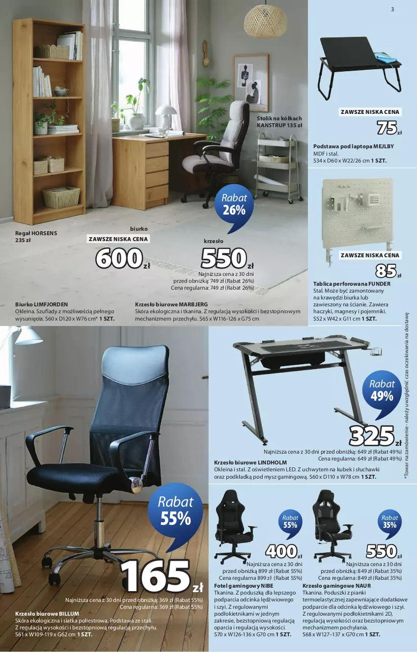 Gazetka promocyjna Jysk - Oferta tygodnia - ważna 23.09 do 11.10.2026 - strona 4 - produkty: Biurka, Biurko, Biuro, Fotel, Fotel gamingowy, Haczyk, Inka, Krzesło, Kubek, Mysz, Podkład, Podstawa pod laptopa, Pojemnik, Regał, Siatka, Słuchawki, Sok, Stolik, Top