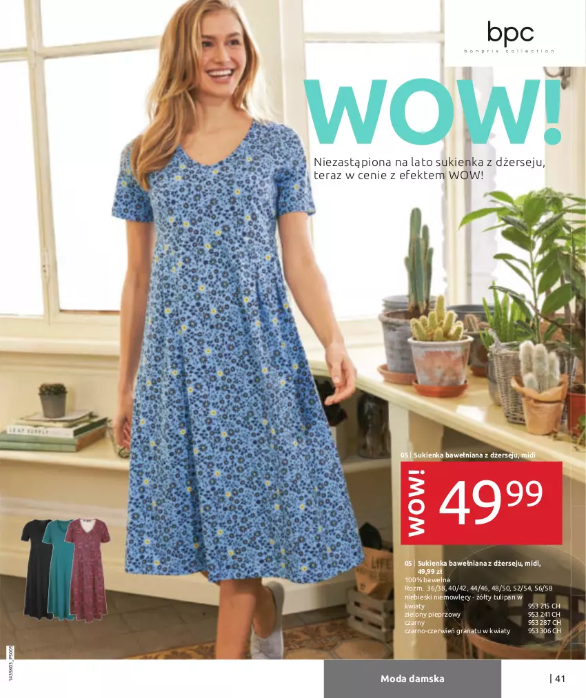 Gazetka promocyjna Bonprix - Wiosenna moda - ważna 26.02 do 26.08.2021 - strona 43 - produkty: Gra, Granat, Moda, Pieprz, Sukienka, Tera, Tulipan, Wełna