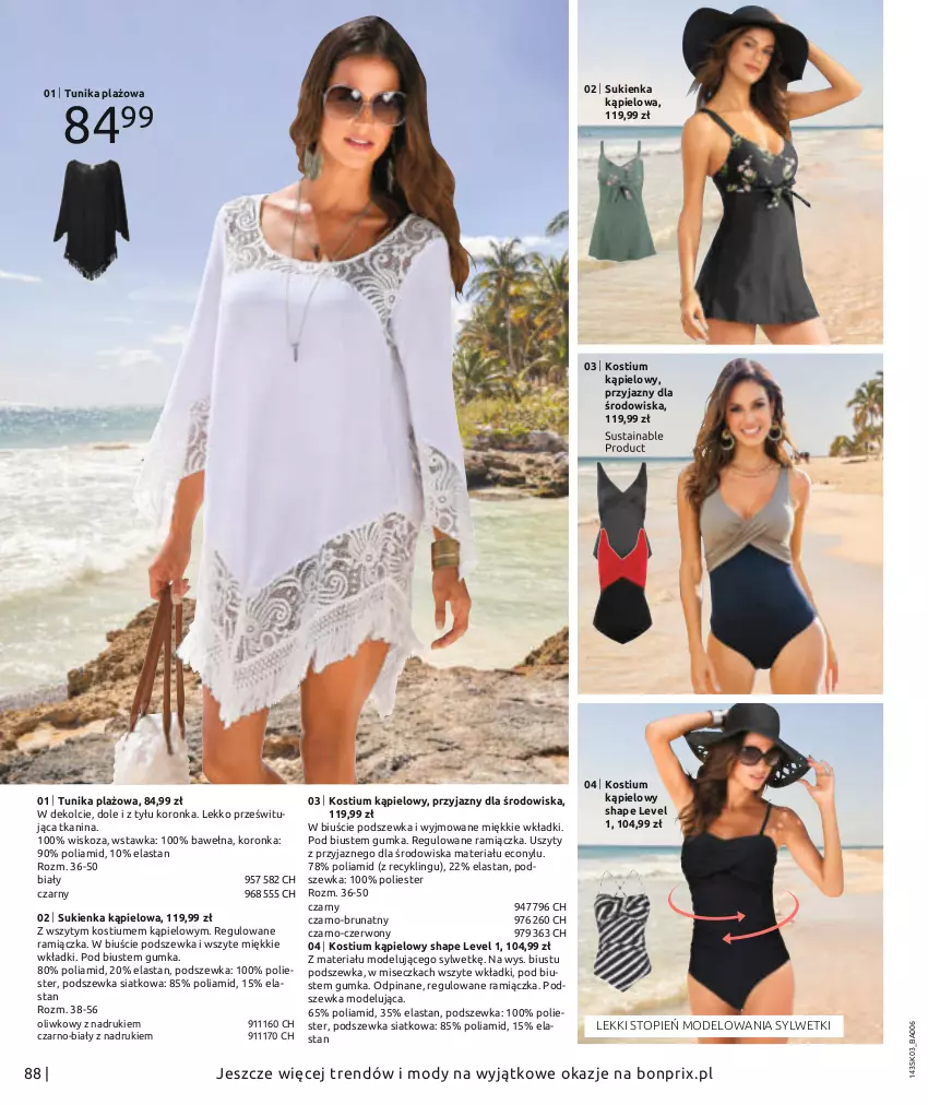 Gazetka promocyjna Bonprix - Wiosenna moda - ważna 26.02 do 26.08.2021 - strona 90 - produkty: Kostium, Miseczka, Sukienka, Top, Tunika, Wełna, Wkładki