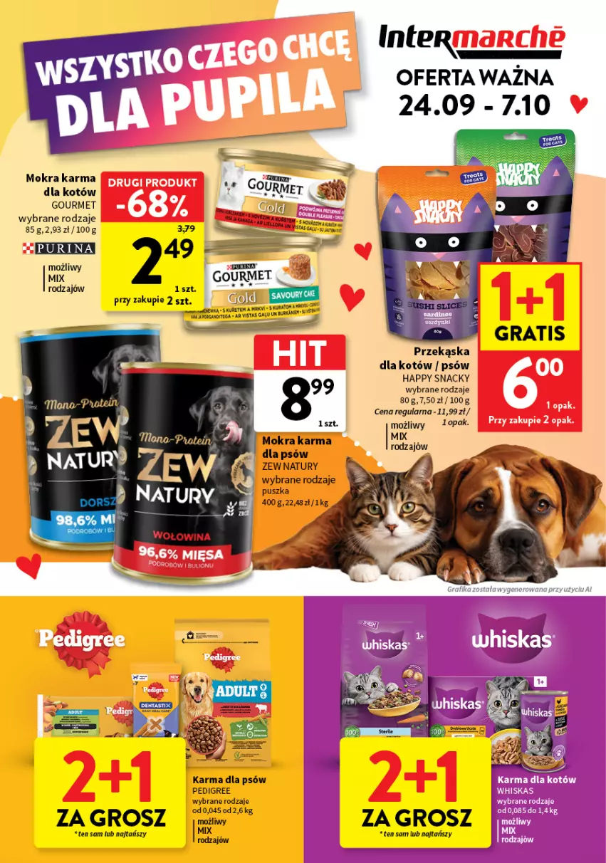 Gazetka promocyjna Intermarche - Katalog Wszystko czego chcę dla pupila! - ważna 24.09 do 07.10.2026 - strona 1 - produkty: Halo, Mokra karma, Pedigree, Przekąska dla kotów, Pur, Purina, Wołowina