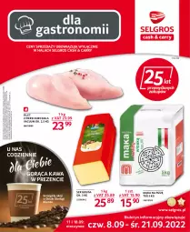 Gazetka promocyjna Selgros - Oferta gastronomiczna - Gazetka - ważna od 21.09 do 21.09.2022 - strona 1 - produkty: Kurczak, Ser, Filet z piersi kurczaka, Kawa, Tran, Mąka, Gouda, LG, Fa