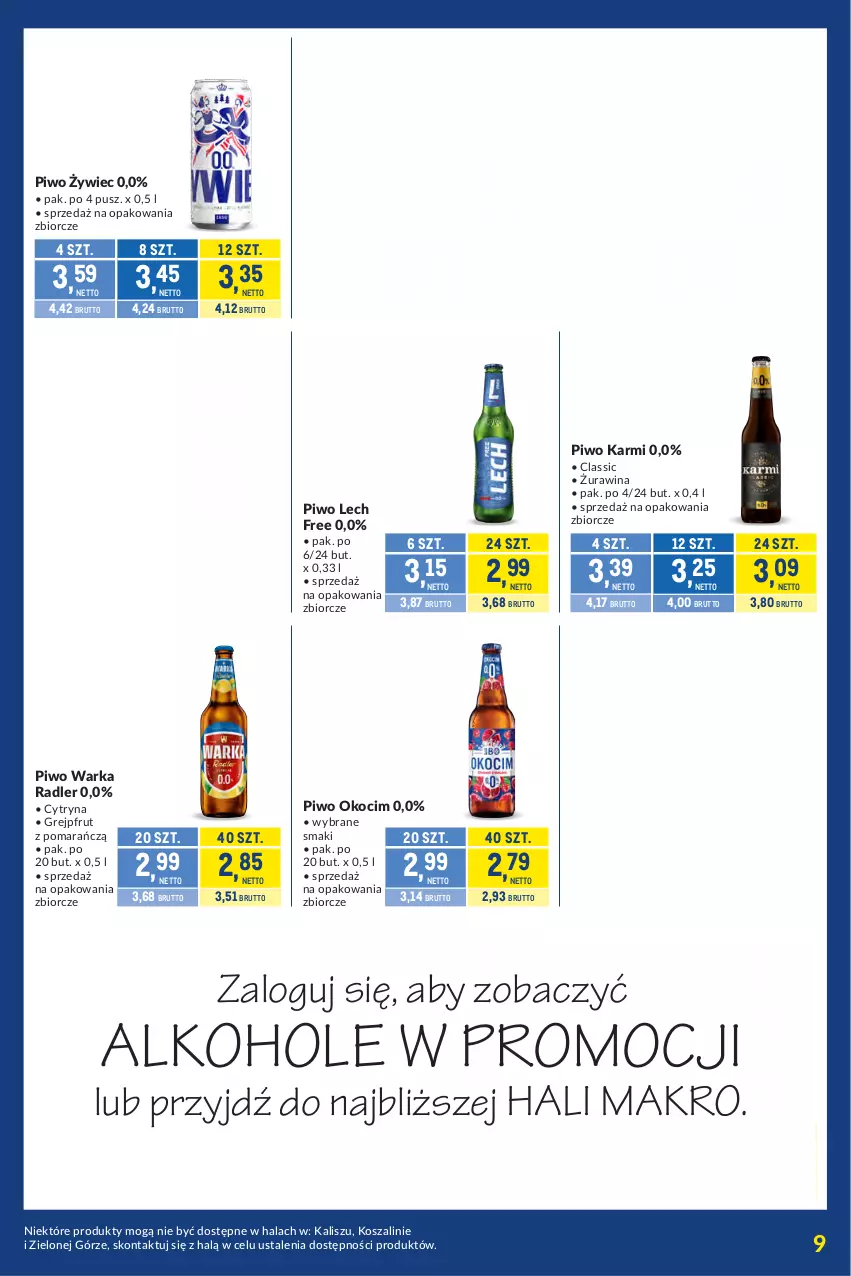 Gazetka promocyjna Makro - Kupujesz więcej płacisz mniej - ważna 04.08 do 31.08.2026 - strona 9 - produkty: Alkohole, Carlsberg, Grejpfrut, Heineken, JBL, Karmi, Koc, Kosz, Namysłów, Okocim, Piwo, Radler, Szal, Tatra, Warka