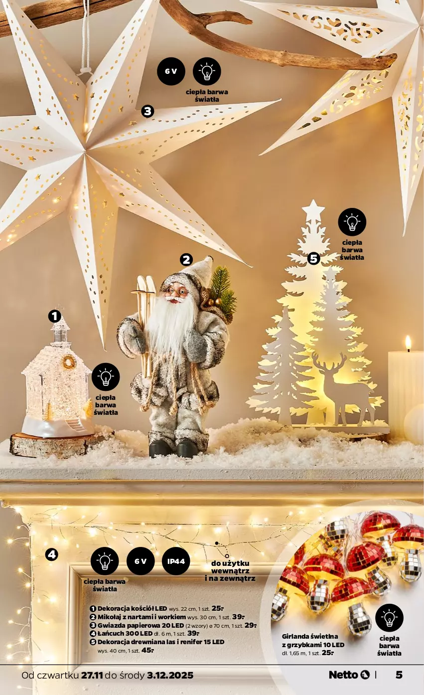 Gazetka promocyjna Netto - Od Czwartku Przemysłowa - ważna 27.11 do 03.12.2025 - strona 5 - produkty: Girlanda, Gwiazda, Papier, Renifer