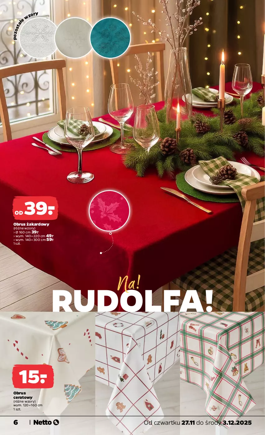 Gazetka promocyjna Netto - Od Czwartku Przemysłowa - ważna 27.11 do 03.12.2025 - strona 6 - produkty: Fa, Obrus