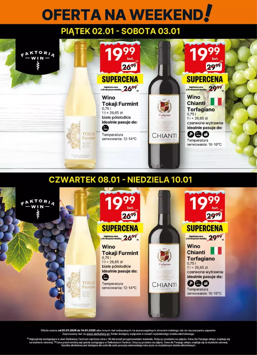 Gazetka promocyjna Delikatesy Centrum - Delibarek DC01-DC02 - ważna 01.01 do 14.01.2026 - strona 2 - produkty: Chia, Chianti, Fa, Rama, Rum, Ser, Tokaji, Wino