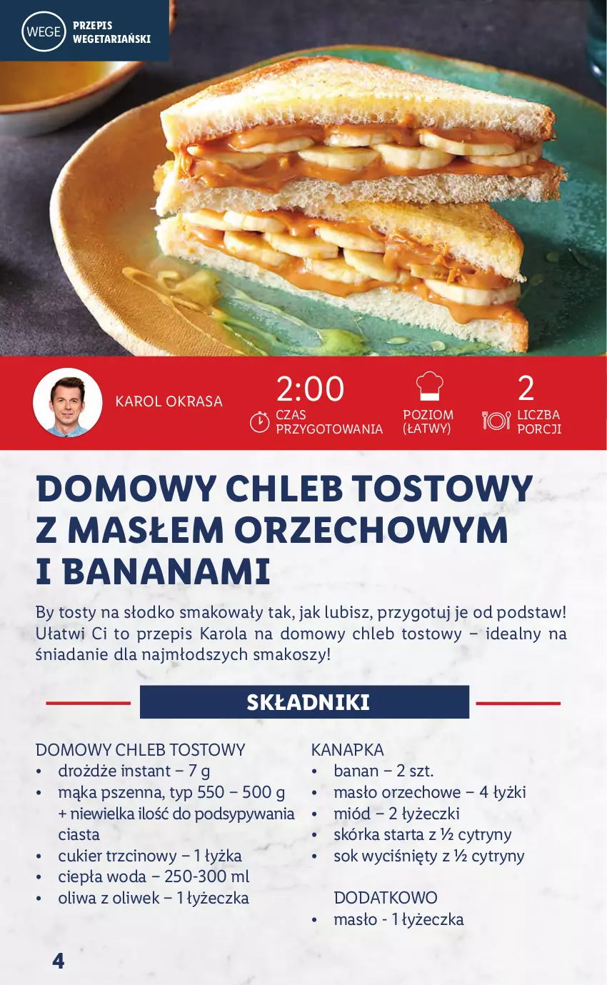 Gazetka promocyjna Lidl - KATALOG TYDZIEŃ AMERYKAŃSKI - ważna 31.01 do 05.02.2022 - strona 12 - produkty: Chleb, Chleb tostowy, Cukier, Cukier trzcinowy, Cytryny, Drożdże, Kosz, Mąka, Mąka pszenna, Masło, Masło orzechowe, Miód, Oliwa z oliwek, Por, Sok, Tarta, Woda