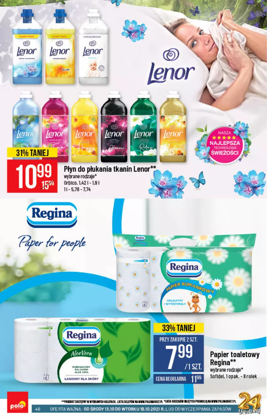 Gazetka promocyjna PoloMarket - Gazetka pomocyjna - ważna 13.10 do 19.10.2021 - strona 48 - produkty: BIC, Fa, Gin, Lenor, Papier, Papier toaletowy, Płyn do płukania