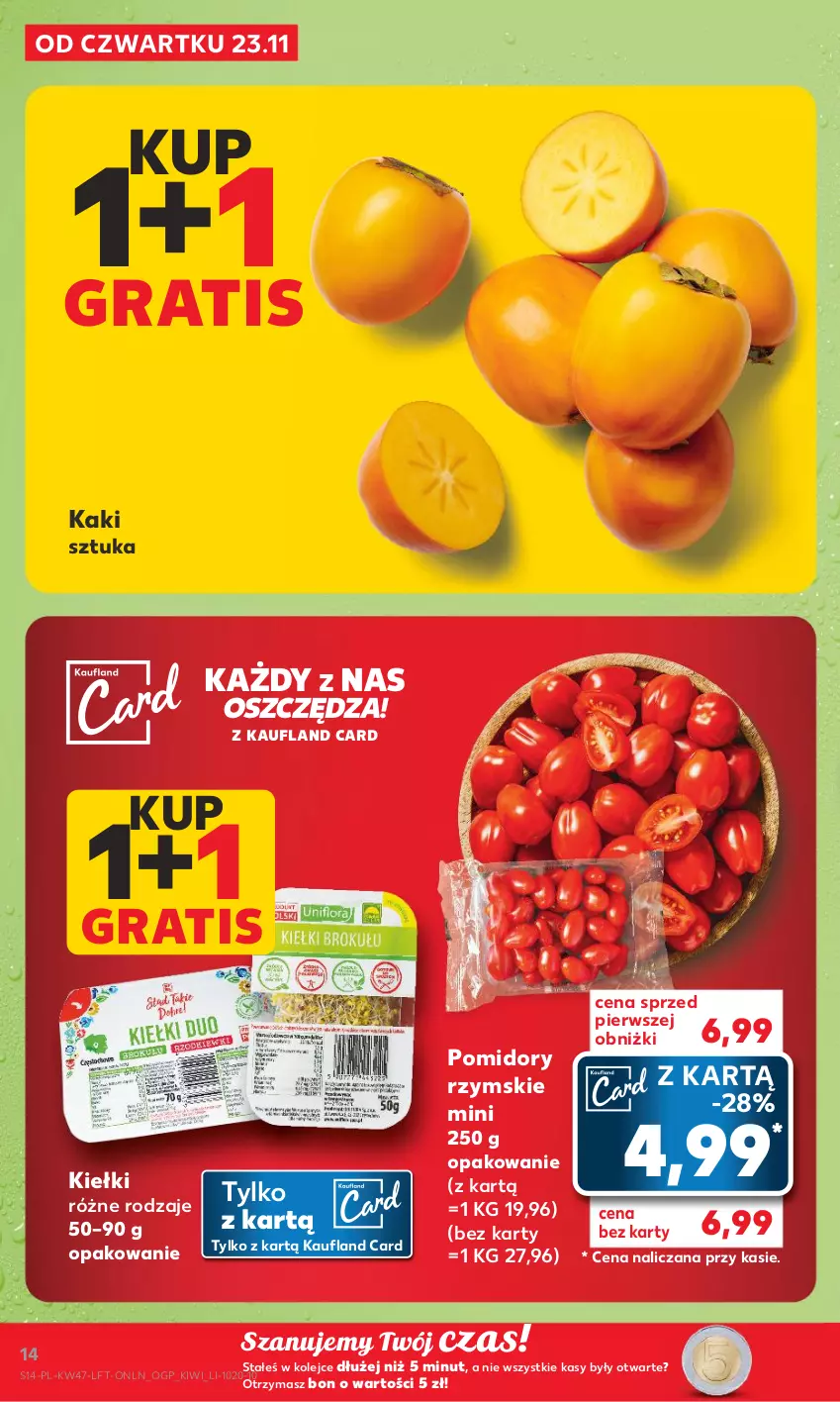 Gazetka promocyjna Kaufland - Gazetka tygodnia - ważna 23.11 do 29.11.2023 - strona 14 - produkty: Gra, Kaki, Kiełki, Kiwi, Olej, Pomidory