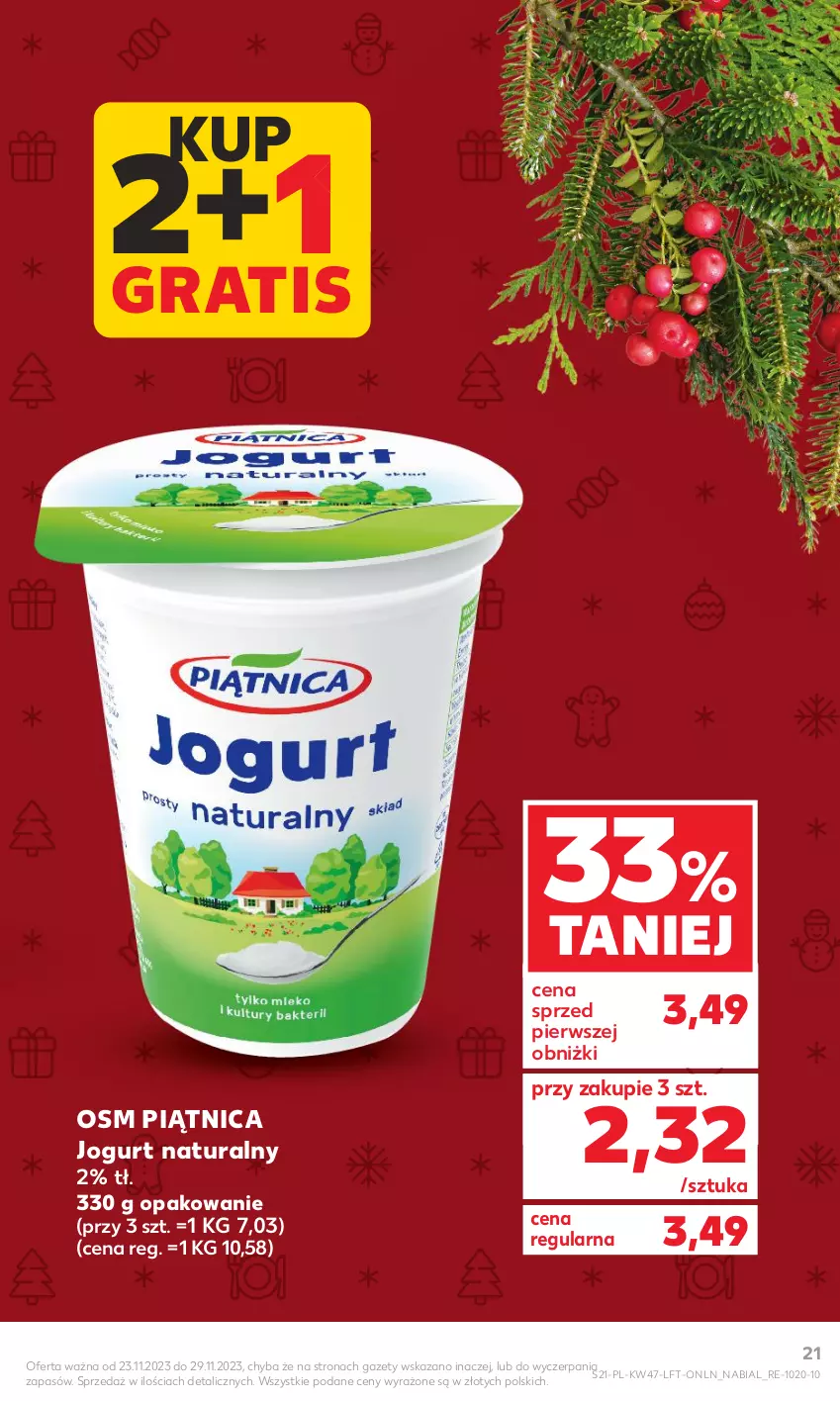 Gazetka promocyjna Kaufland - Gazetka tygodnia - ważna 23.11 do 29.11.2023 - strona 21 - produkty: Gra, Jogurt, Jogurt naturalny, Piątnica