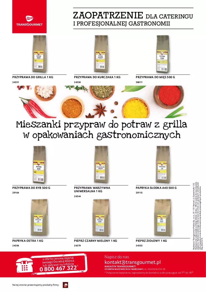 Gazetka promocyjna Selgros - Oferta gastronomiczna - ważna 19.04 do 04.05.2022 - strona 20 - produkty: Fa, Grill, Kurczak, O nas, Papryka, Papryka słodka, Pieprz, Tran