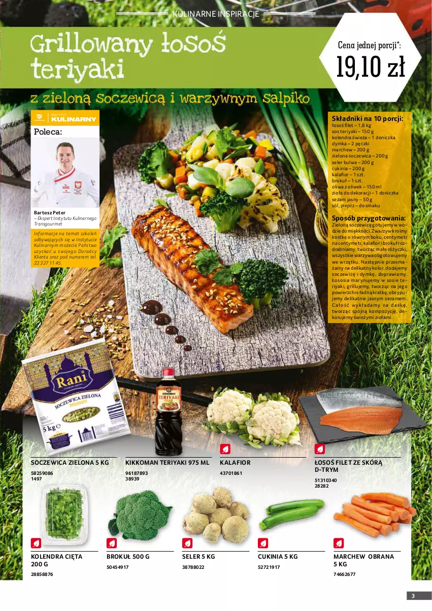 Gazetka promocyjna Selgros - Oferta gastronomiczna - ważna 19.04 do 04.05.2022 - strona 3 - produkty: Grill, Kalafior, Kolendra, Kosz, Oliwa z oliwek, Pieprz, Por, Sezam, Sól, Sos, Tran, Warzywa