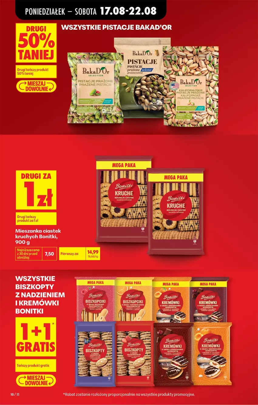 Gazetka promocyjna Biedronka - Od Poniedziałku - ważna 17.08 do 22.08.2026 - strona 10 - produkty: Biszkopty, Bonitki, Fa, Pistacje, Por, Stek