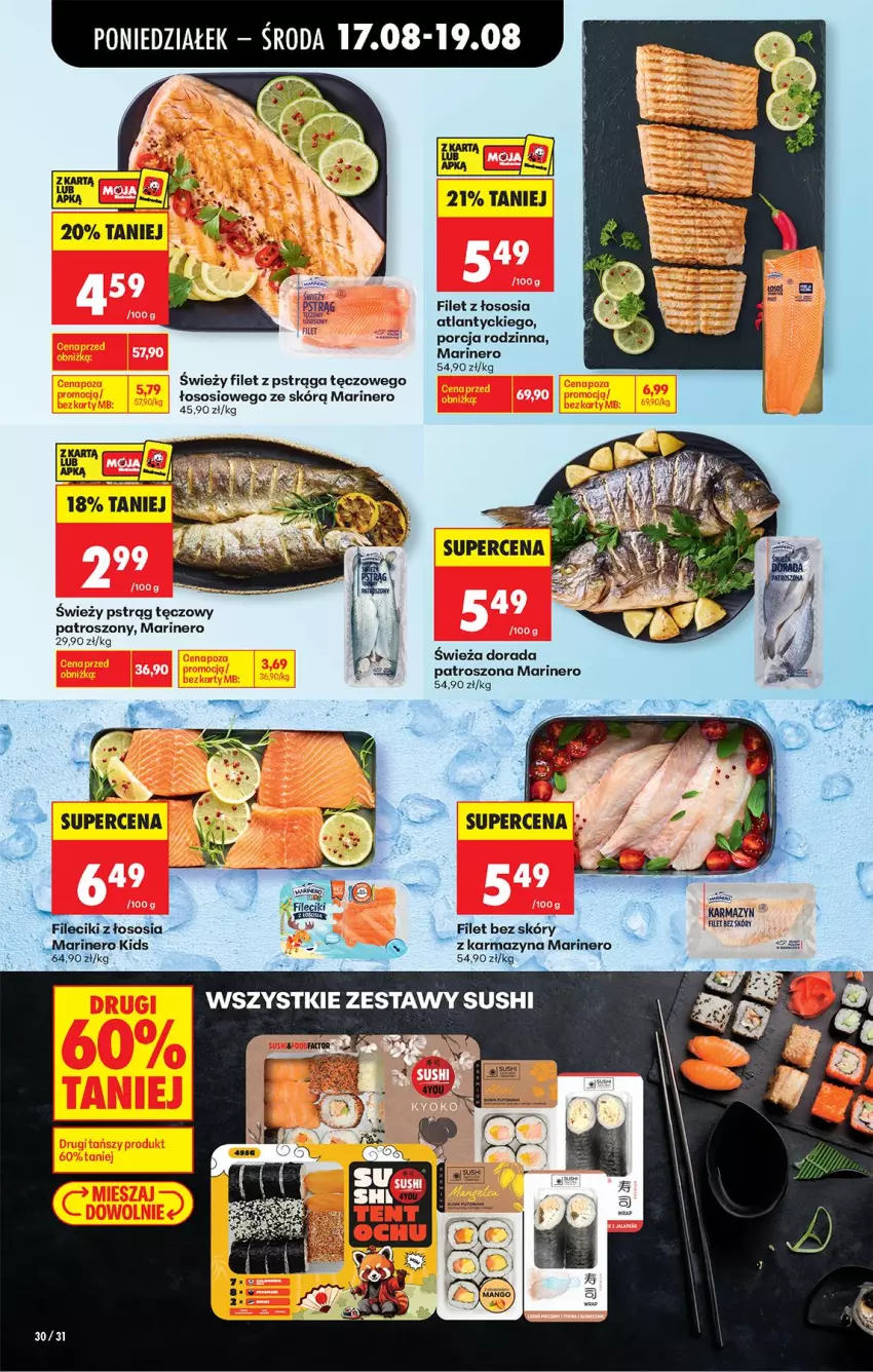 Gazetka promocyjna Biedronka - Od Poniedziałku - ważna 17.08 do 22.08.2026 - strona 38 - produkty: Filet z pstrąga, Por, Pstrąg, Pstrąg tęczowy, Sos