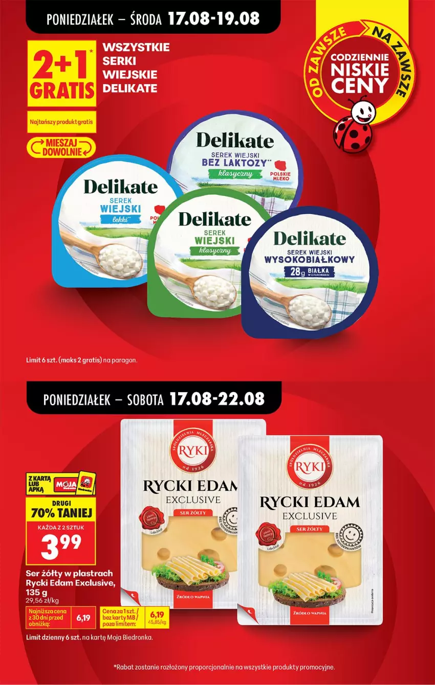 Gazetka promocyjna Biedronka - Od Poniedziałku - ważna 17.08 do 22.08.2026 - strona 5 - produkty: Edam, Por, Rycki Edam, Ser, Serek, Serek wiejski, Sok
