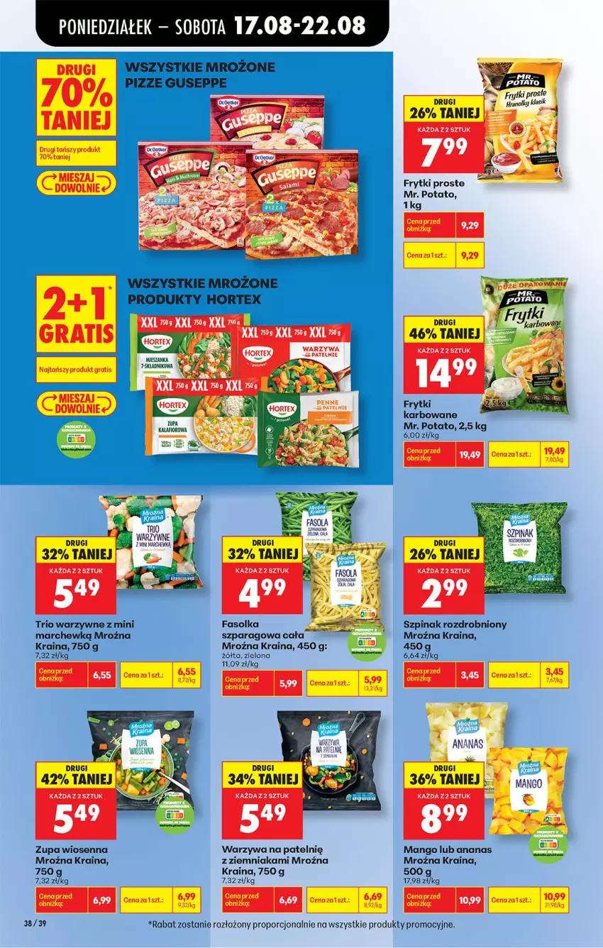 Gazetka promocyjna Biedronka - Od Poniedziałku - ważna 17.08 do 22.08.2026 - strona 54 - produkty: Ananas, Fa, Frytki, Gra, Hortex, Mango, Marchewka, Por, Szpinak, Warzywa, Zupa