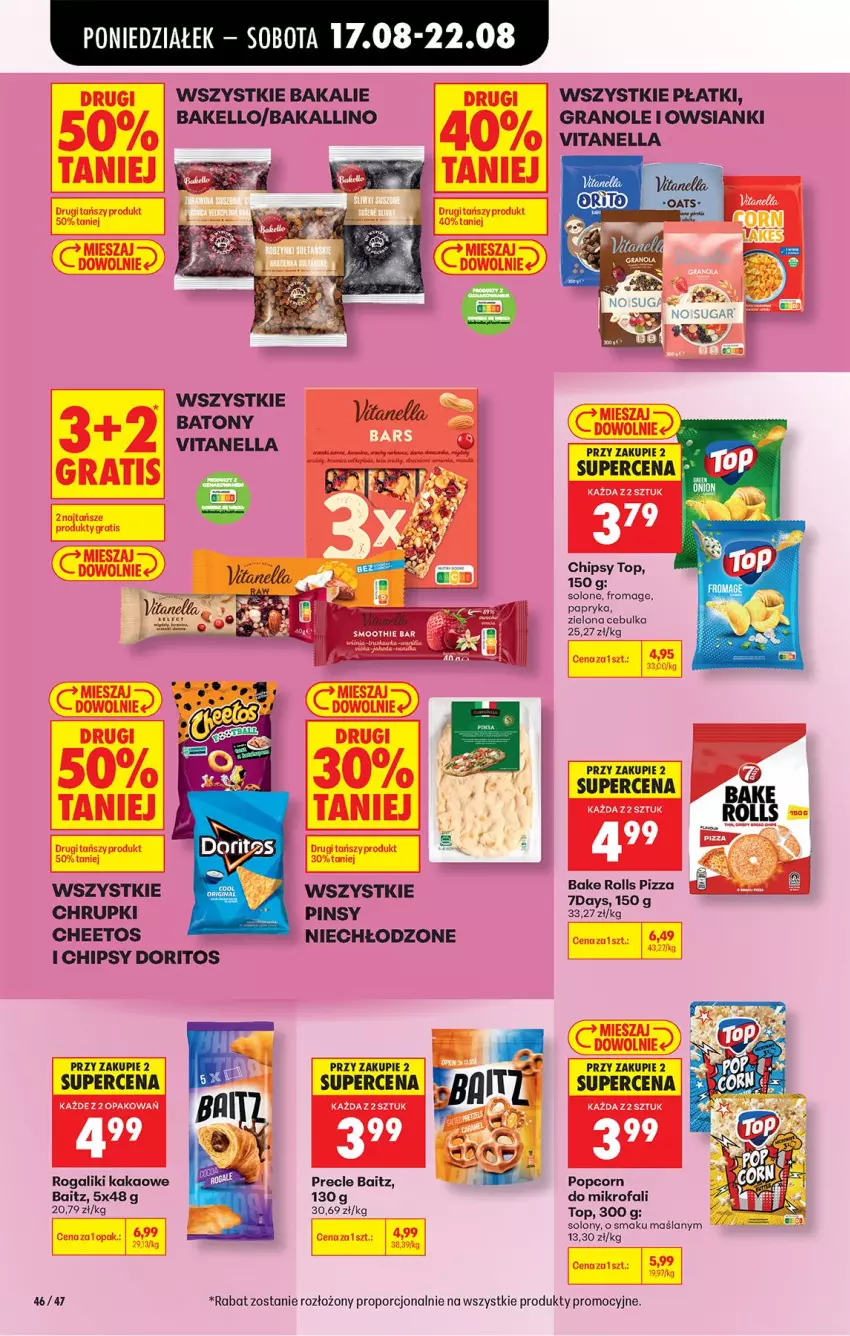 Gazetka promocyjna Biedronka - Od Poniedziałku - ważna 17.08 do 22.08.2026 - strona 64 - produkty: Baton, Cheetos, Chipsy, Chrupki, Fa, Gra, Kakao, Papryka, Popcorn, Por, Precle, Rogal, Top