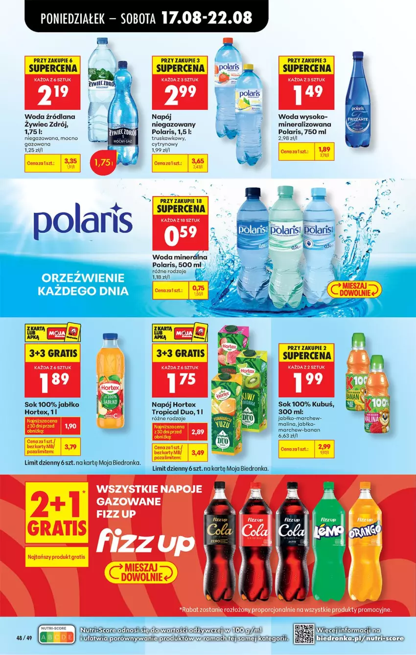 Gazetka promocyjna Biedronka - Od Poniedziałku - ważna 17.08 do 22.08.2026 - strona 68 - produkty: Hortex, Kubuś, LANA, Napój, Sok, Tropical, Woda