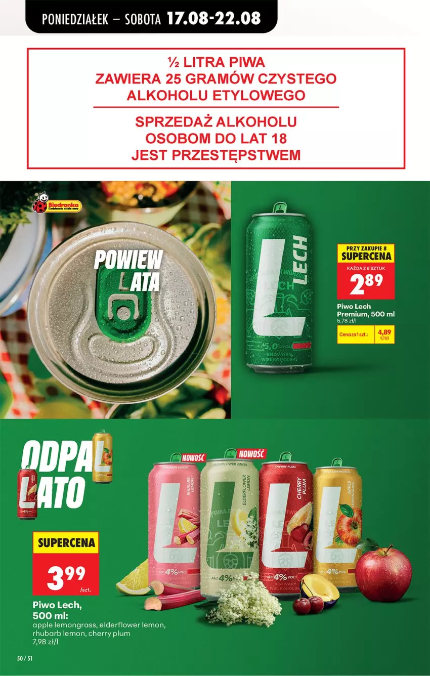 Gazetka promocyjna Biedronka - Od Poniedziałku - ważna 17.08 do 22.08.2026 - strona 72 - produkty: Gra, Lech Premium, Piwa, Piwo