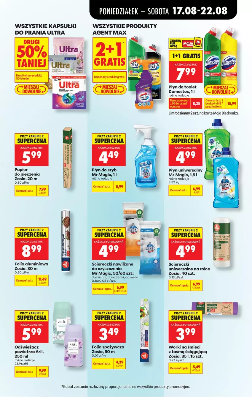Gazetka promocyjna Biedronka - Od Poniedziałku - ważna 17.08 do 22.08.2026 - strona 83 - produkty: Domestos, Folia aluminiowa, Gra, Papier, Piec, Płyn do szyb, Por
