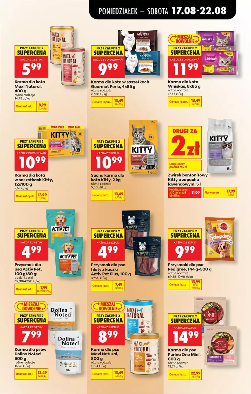Gazetka promocyjna Biedronka - Od Poniedziałku - ważna 17.08 do 22.08.2026 - strona 87 - produkty: Fa, LG, Pedigree, Przysmak dla psa, Przysmaki, Pur, Purina, Sucha karma, Whiskas