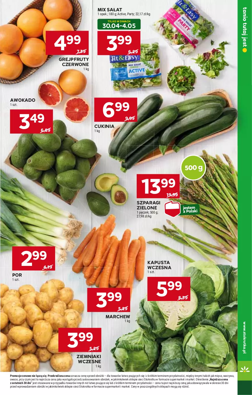 Gazetka promocyjna Stokrotka - Market - ważna 30.04 do 08.05.2024 - strona 9 - produkty: Grejpfrut, Por, Sałat, Ziemniaki