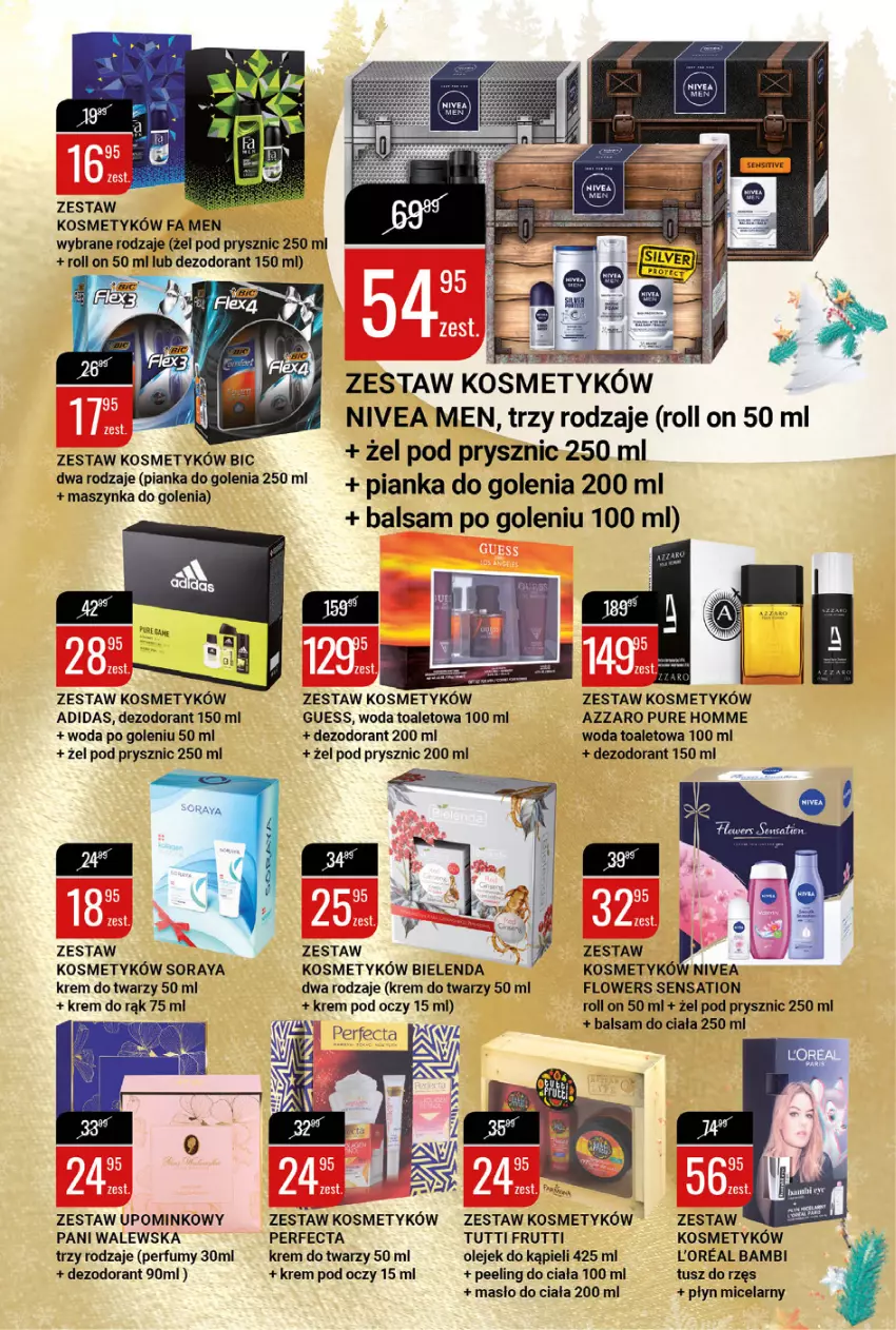 Gazetka promocyjna Bi1 - Gazetka - ważna 24.11 do 30.11.2021 - strona 13 - produkty: Adidas, Azzaro, Balsam do ciała, Balsam po goleniu, BIC, Bielenda, Dezodorant, Fa, Krem do rąk, Krem do twarzy, Krem pod oczy, Masło, Masło do ciała, Maszynka, Maszynka do golenia, Nivea, Nivea Men, Olej, Peeling, Perfecta, Perfum, Pianka do golenia, Płyn micelarny, Pur, Sati, Szynka, Tusz, Woda, Woda po goleniu, Woda toaletowa