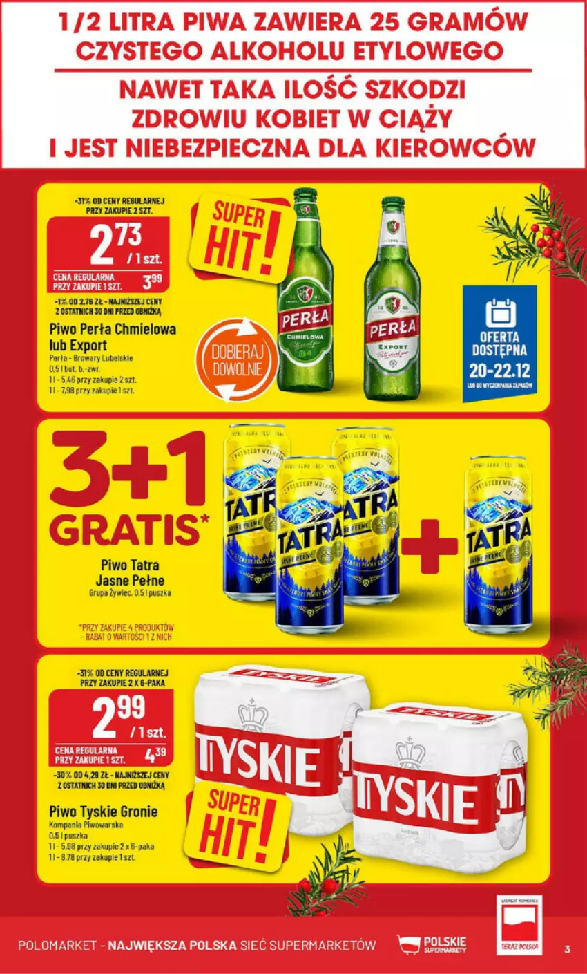 Gazetka promocyjna PoloMarket - ważna 18.12 do 24.12.2024 - strona 23 - produkty: Perła, Piwo, Por, Tatra, Tyskie