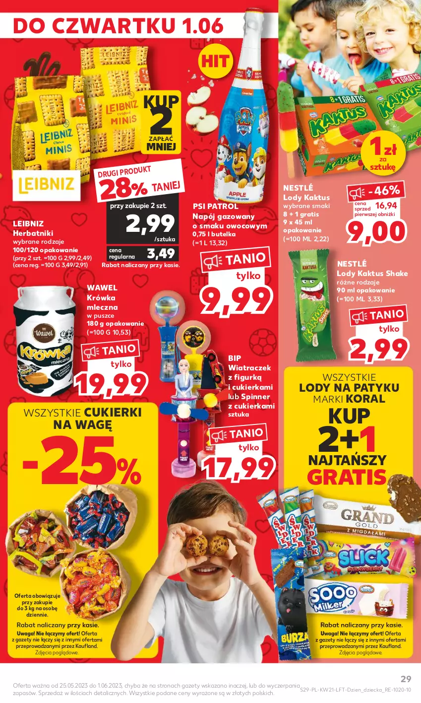 Gazetka promocyjna Kaufland - Gazetka tygodnia - ważna 25.05 do 31.05.2023 - strona 29 - produkty: Cukier, Cukierki, Gra, Herbatniki, Kaktus, Lody, Napój, Napój gazowany, Nestlé, Psi Patrol, Waga, Wawel