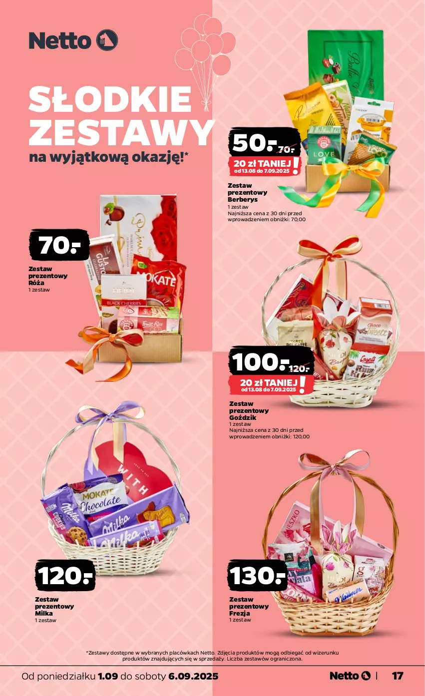 Gazetka promocyjna Netto - Od Poniedziałku - ważna 01.09 do 06.09.2025 - strona 17 - produkty: Gra, Milka, Róża, Zestaw prezentowy