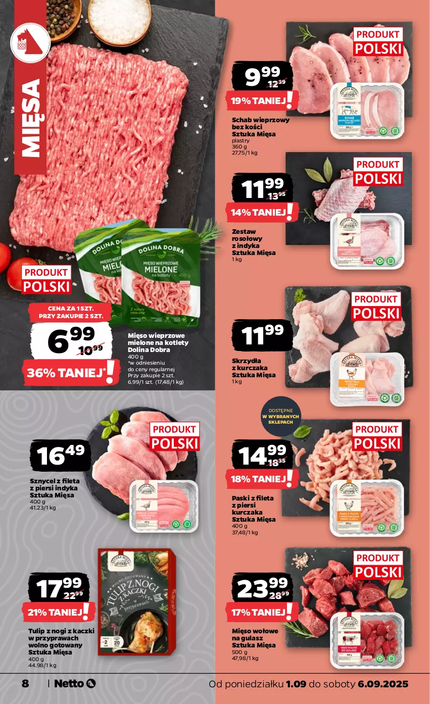 Gazetka promocyjna Netto - Od Poniedziałku - ważna 01.09 do 06.09.2025 - strona 8 - produkty: Kotlet, Kurczak, Mięso, Mięso wieprzowe, Mięso wołowe, Schab wieprzowy