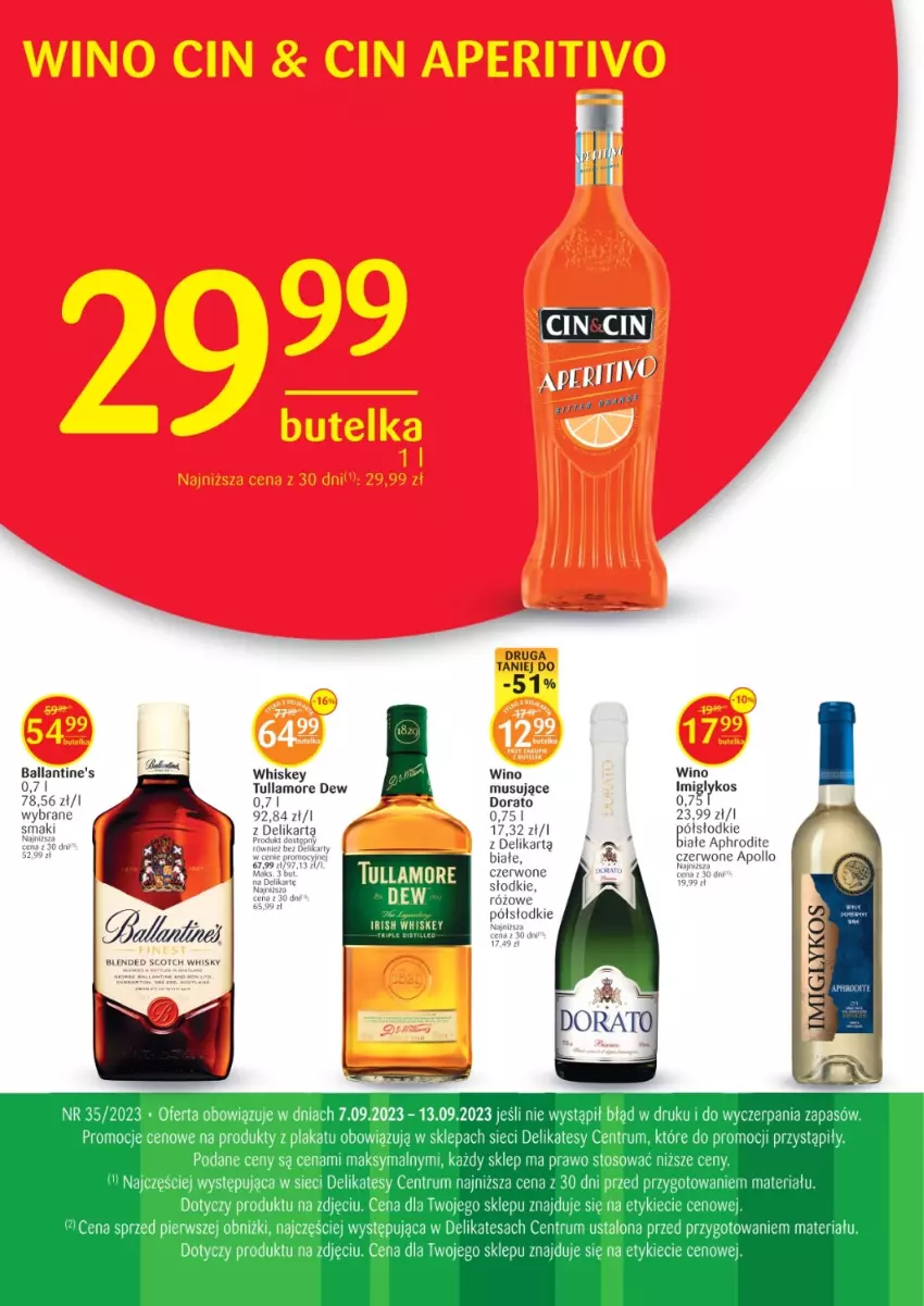 Gazetka promocyjna Delikatesy Centrum - Folder alkoholowy DC35 - ważna 07.09 do 13.09.2023 - strona 2 - produkty: Ballantine's, Mus, Rum, Tullamore Dew, Whiskey, Whisky, Wino