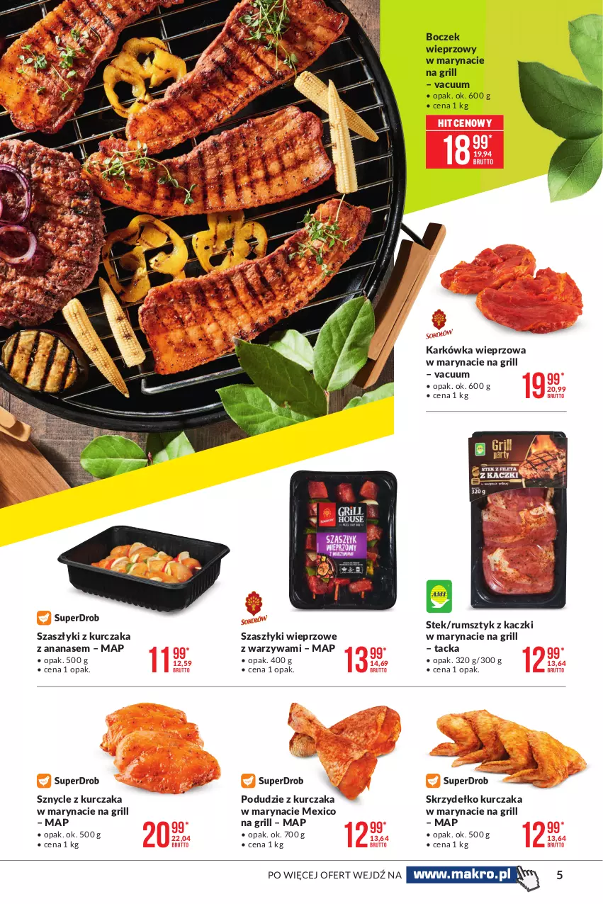 Gazetka promocyjna Makro - [Oferta specjalna] Sezon grillowy 2021 - ważna 19.04 do 03.05.2021 - strona 5 - produkty: Ananas, Boczek, Boczek wieprzowy, Grill, Karkówka wieprzowa, Kurczak, Podudzie z kurczaka, Rum, Stek, Warzywa