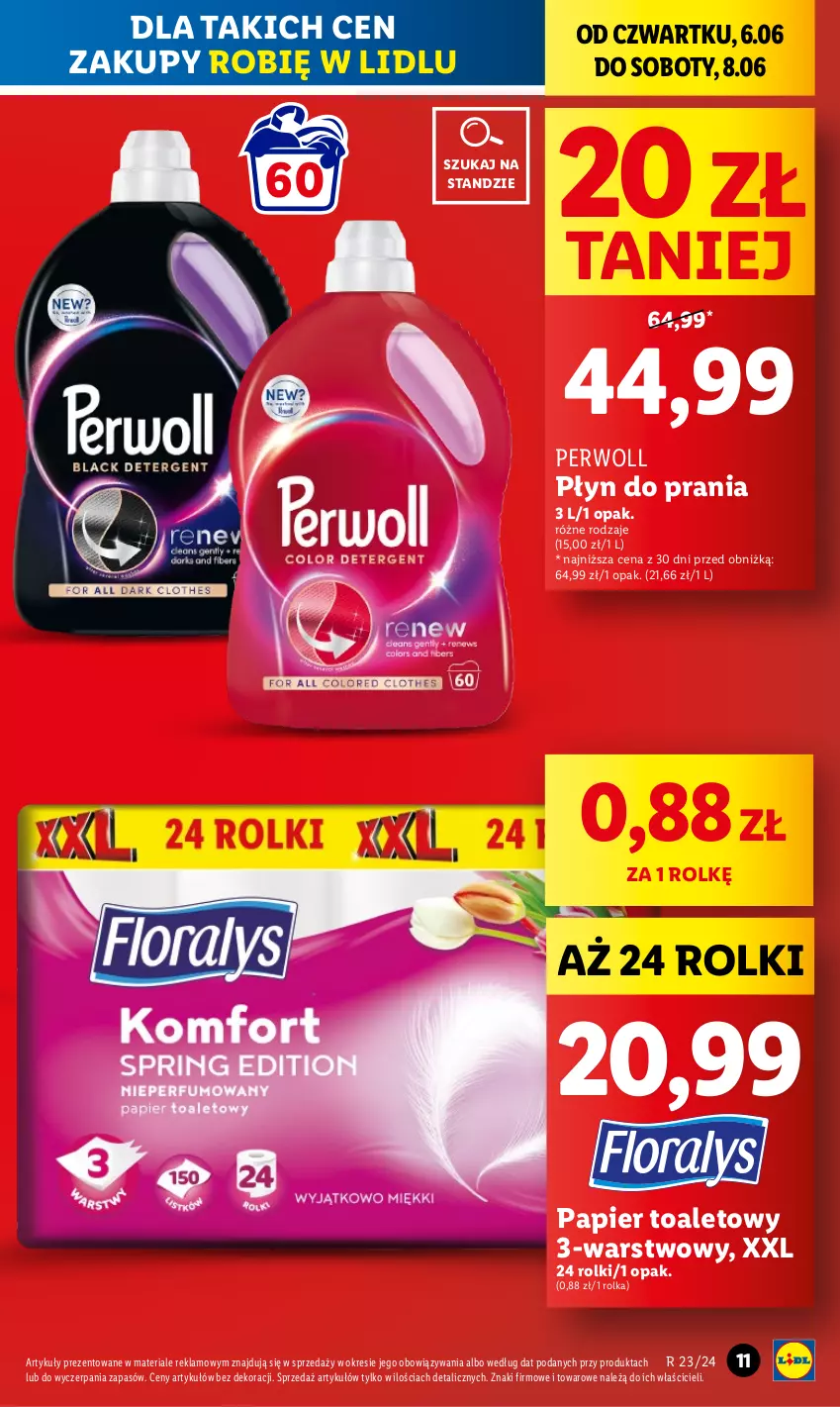 Gazetka promocyjna Lidl - GAZETKA - ważna 06.06 do 08.06.2024 - strona 13 - produkty: Papier, Papier toaletowy, Perwoll, Płyn do prania, Rolki