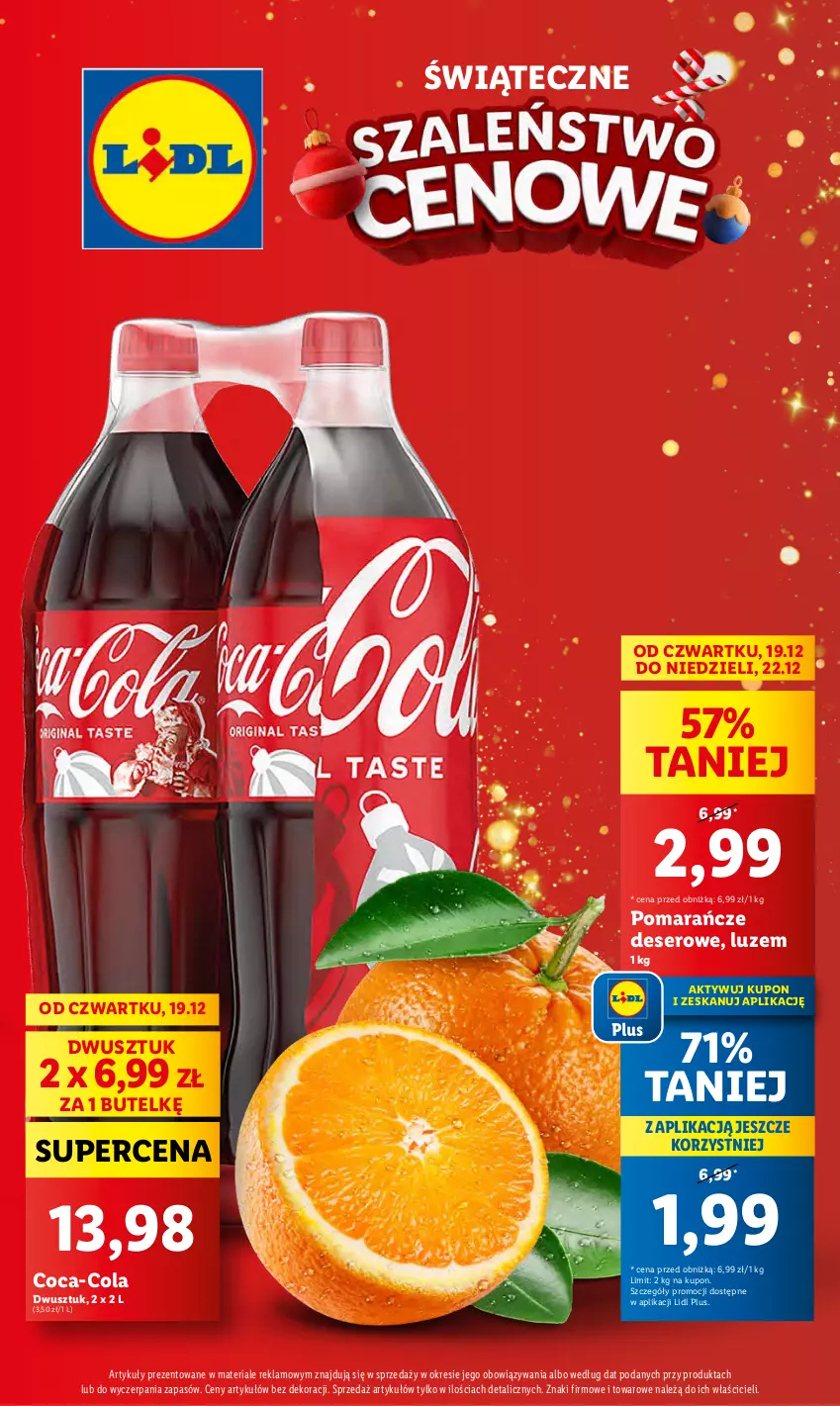 Gazetka promocyjna Lidl - Świąteczne szaleństwo cenowe - ważna 19.12 do 22.12.2024 - strona 3 - produkty: Coca-Cola, Deser, Pomarańcze, Ser