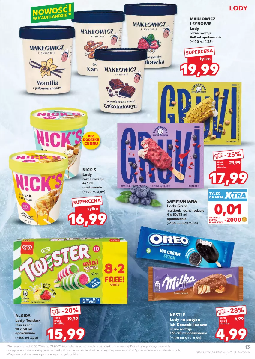 Gazetka promocyjna Kaufland - Gazetka tygodnia - ważna 18.06 do 24.06.2026 - strona 13 - produkty: Algida, LG, Lody, Nestlé