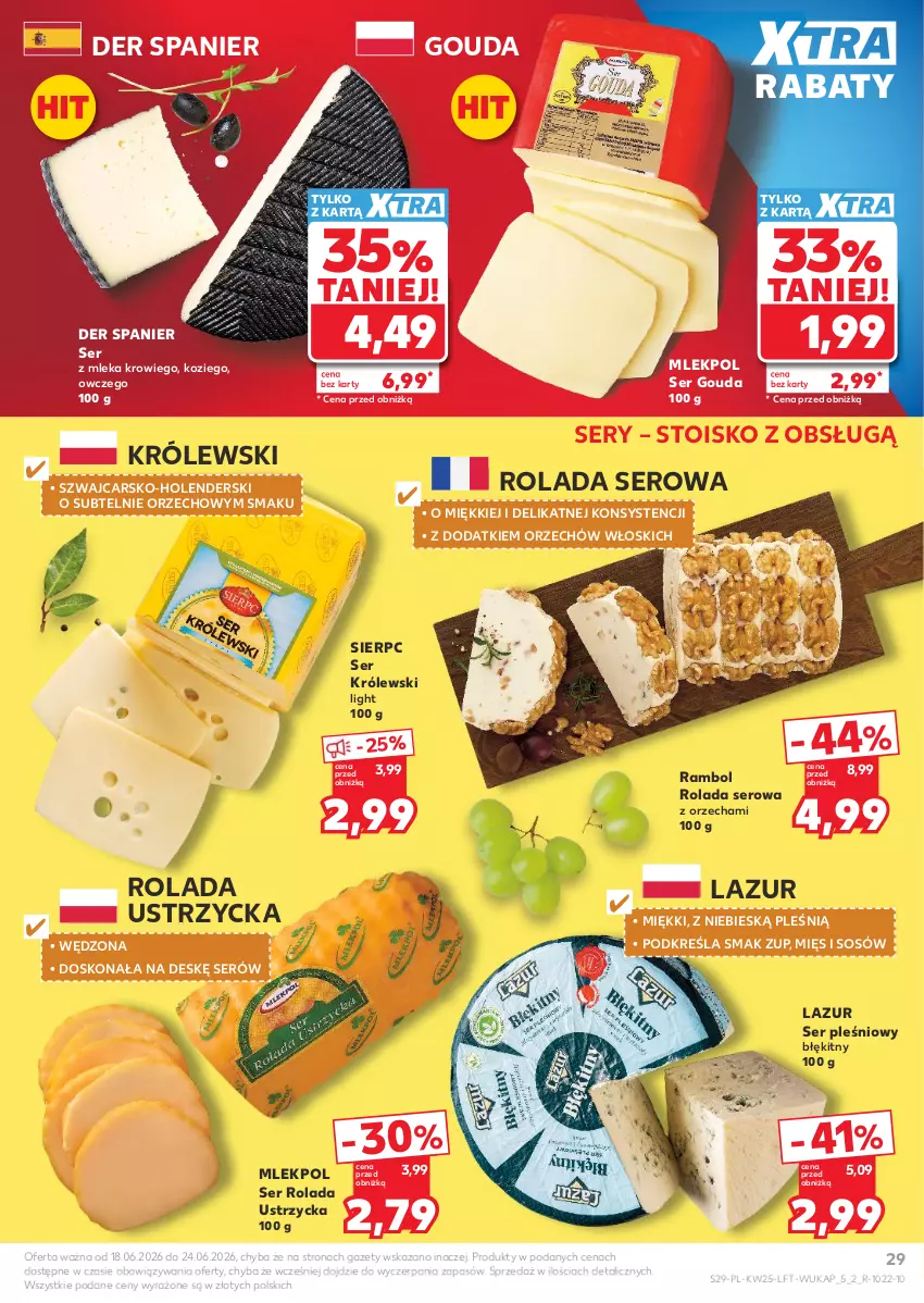 Gazetka promocyjna Kaufland - Gazetka tygodnia - ważna 18.06 do 24.06.2026 - strona 29 - produkty: Cars, Gouda, Królewski, Lazur, Rolada, Rolada Ustrzycka, Ser, Ser pleśniowy, Sos