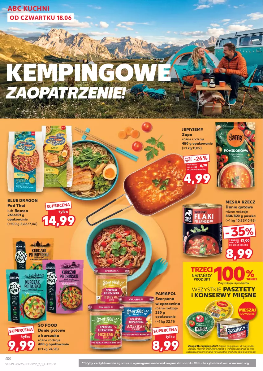 Gazetka promocyjna Kaufland - Gazetka tygodnia - ważna 18.06 do 24.06.2026 - strona 48 - produkty: Danie gotowe, Kurczak, Pasztet, Por, Ser, So Food, Waga, Wieprzowina, Zupa