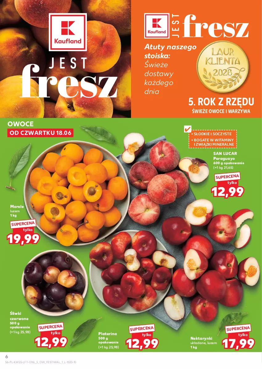 Gazetka promocyjna Kaufland - Gazetka tygodnia - ważna 18.06 do 24.06.2026 - strona 6 - produkty: Nektar, Owoce, Warzywa