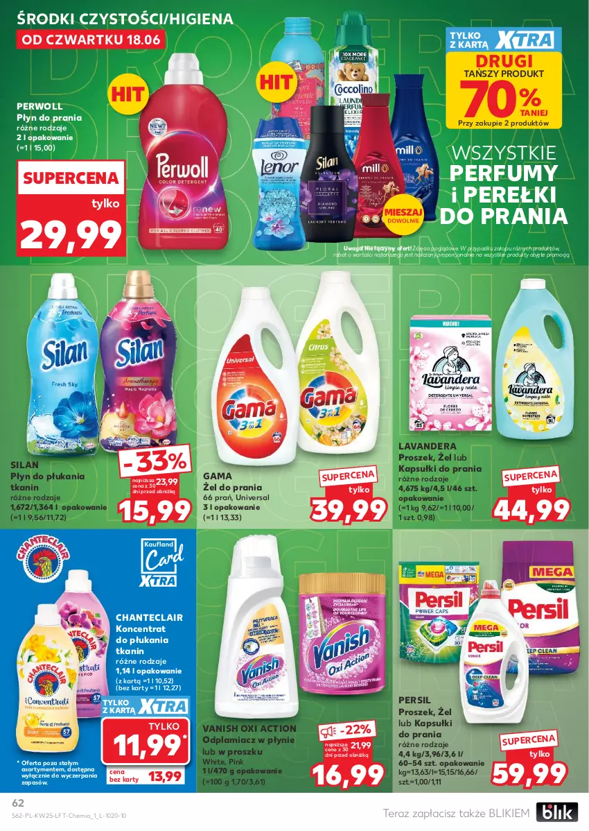 Gazetka promocyjna Kaufland - Gazetka tygodnia - ważna 18.06 do 24.06.2026 - strona 62 - produkty: Kapsułki do prania, Odplamiacz, Perfum, Persil, Perwoll, Płyn do płukania, Płyn do prania, Por, Silan, Tera, Vanish, Waga