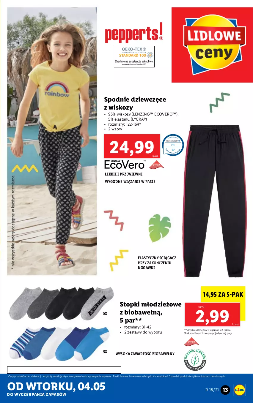 Gazetka promocyjna Lidl - GAZETKA - ważna 04.05 do 08.05.2021 - strona 13 - produkty: Control, Sok, Spodnie, Top